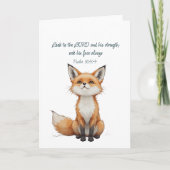 Christian Inspirational Quote Psalm 105:4 Fox Cute カード (正面)