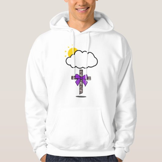 Christian Inspired cross under the clouds パーカ (正面)