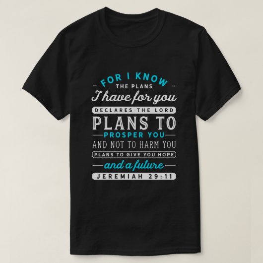 Christian Jeremiah 29 11 Hope Bible Verse Scriptur Tシャツ (デザイン正面)