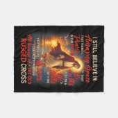 Christian Jesus God Lover I Still Believe Amazing フリースブランケット (正面(横))