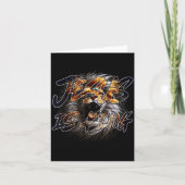 Christian Jesus Is King With Striking Lion Of Juda カード (正面)