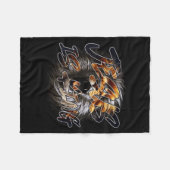 Christian Jesus Is King With Striking Lion Of Juda フリースブランケット (正面(横))