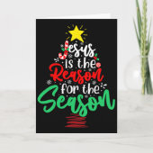 Christian Jesus Is The Reason Christmas Xmas Tree  カード (正面)