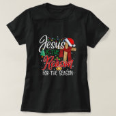 Christian Jesus The Reason Christmas Stocking Stuf Tシャツ (デザイン正面)