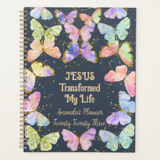 Christian Jesus Transformed My Life Butterfly Gold プランナー手帳