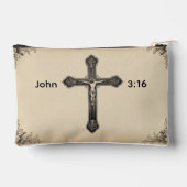 Christian John 3:16 Crucifix アクセサリーポーチ (裏面)