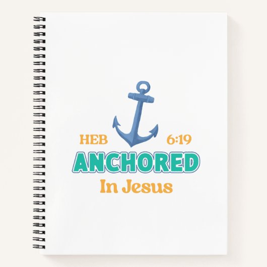 Christian Journal Anchored in Christ Verse Design ノートブック (正面)