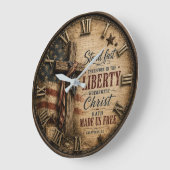Christian Liberty Galatians 5:1 Bible Verse ラージ壁時計 (傾斜)