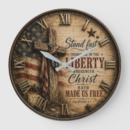 Christian Liberty Galatians 5:1 Bible Verse  ラージ壁時計