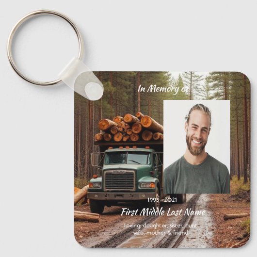 Christian Log Truck Driver  Memorial Keepsake  キーホルダー (正面)