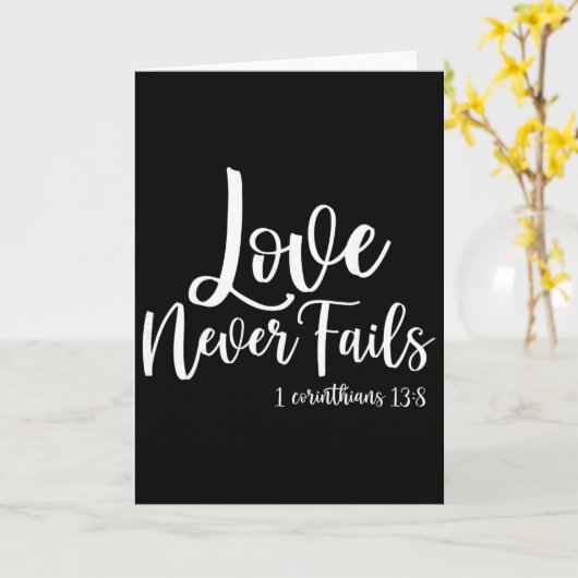 Christian Love Never Fails Corinthian 138 Happy Va カード (黄色い花)