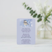 Christian Memorial Chickadee Bird Winter Snow Tree 名刺 (スタンド正面)