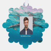 Christian Memorial Dolphins Underwater Ocean オーナメントカード (正面)