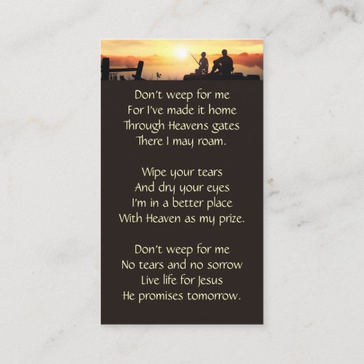 Christian Memorial Father Son Fishing Fisherman 名刺 (裏面)