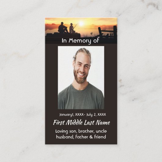 Christian Memorial Father Son Fishing Fisherman 名刺 (正面)