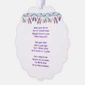 Christian Memorial Feathers Boho Tribal Native オーナメントカード (左)