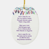 Christian Memorial Feathers Boho Tribal Native セラミックオーナメント (正面)