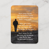 Christian Memorial  Hunter Hunting Stalking Game  名刺 (裏面)