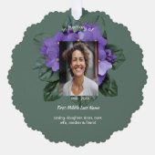 Christian Memorial Keepsake African Violet オーナメントカード (正面)