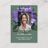 Christian Memorial Keepsake African Violet 名刺 (正面)