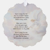 Christian Memorial Keepsake Angel Reaching  オーナメントカード (裏面)