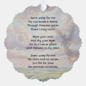 Christian Memorial Keepsake Angel Sky Clouds オーナメントカード (裏面)
