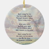 Christian Memorial Keepsake Angel Sky Clouds セラミックオーナメント (裏面)