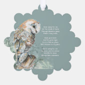 Christian Memorial Keepsake Barn Owl Bird オーナメントカード (裏面)