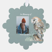 Christian Memorial Keepsake Barn Owl Bird オーナメントカード (正面)