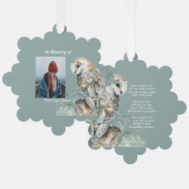 Christian  Memorial Keepsake Barn Owl Bird オーナメントカード