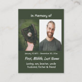 Christian Memorial Keepsake Baseball Game Player 名刺 (正面)