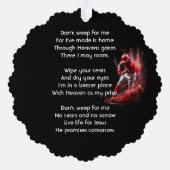 Christian Memorial Keepsake Baseball Softball  オーナメントカード (裏面)