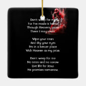 Christian Memorial Keepsake Baseball Softball セラミックオーナメント (裏面)