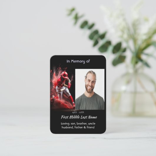 Christian Memorial Keepsake Baseball Softball  名刺 (スタンド正面)