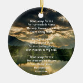 Christian Memorial Keepsake Beautiful Lake Beach セラミックオーナメント (正面)