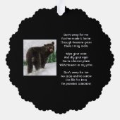 Christian Memorial Keepsake Black Bear Animal オーナメントカード (裏面)