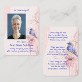 Christian Memorial Keepsake  Bluebird Garden  名刺 (正面/裏面)