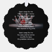 Christian Memorial Keepsake Bowling Bowler オーナメントカード (裏面)