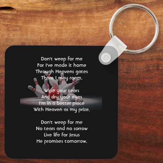 Christian Memorial Keepsake Bowling Bowler キーホルダー (裏面)