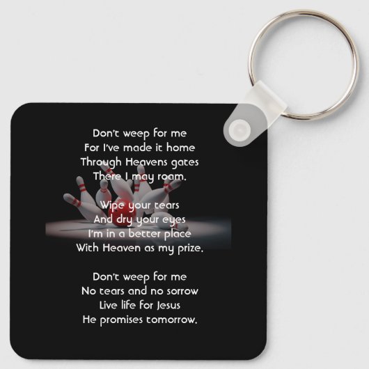 Christian Memorial Keepsake Bowling Bowler キーホルダー (裏面)