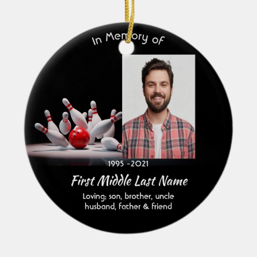 Christian Memorial Keepsake Bowling Bowler セラミックオーナメント (正面)