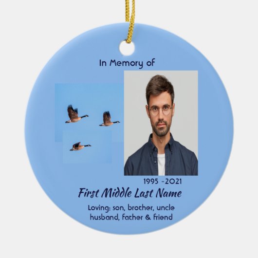 Christian Memorial Keepsake Canada Goose Outdoors セラミックオーナメント (正面)