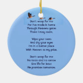 Christian Memorial Keepsake Canada Goose Outdoors セラミックオーナメント (裏面)