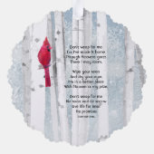 Christian Memorial Keepsake Cardinal Bird オーナメントカード (裏面)