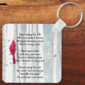 Christian Memorial Keepsake Cardinal Bird キーホルダー (裏面)