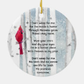 Christian Memorial Keepsake Cardinal Bird セラミックオーナメント (裏面)