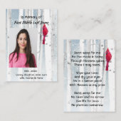 Christian Memorial Keepsake Cardinal Bird 名刺 (正面/裏面)