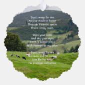 Christian Memorial Keepsake Cattle Farm Landscape  オーナメントカード (裏面)