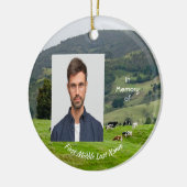 Christian Memorial Keepsake Cattle Farm Landscape  セラミックオーナメント (左)