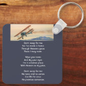 Christian Memorial Keepsake  Clouds Biplane Sky キーホルダー (裏面)